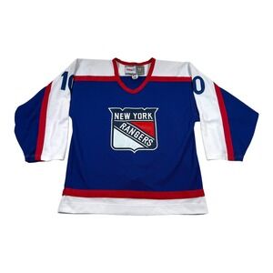 New York Rangers Jersey Mens 48 NHL Hockey CCM Duguay 10 Fight Strap Throwback